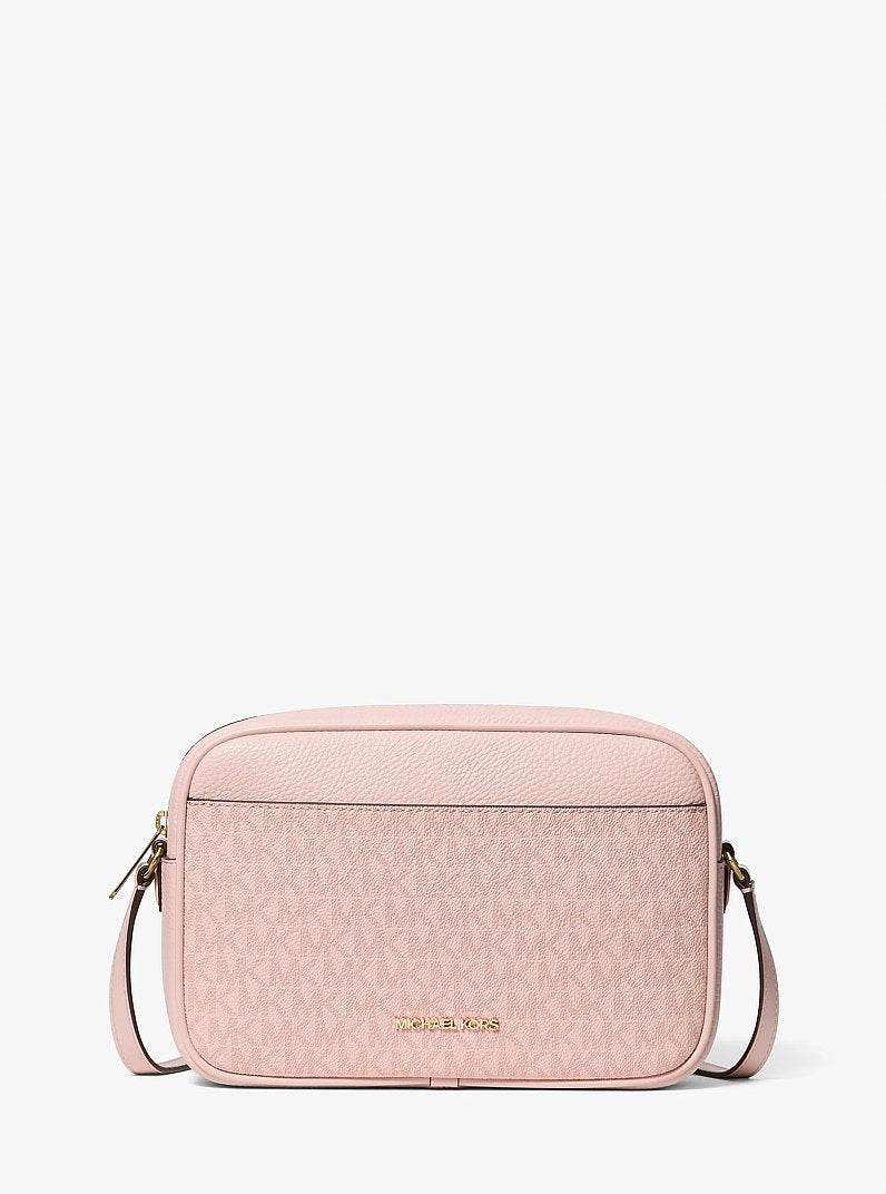 Jet Set Travel Large Signature Logo Camera Crossbody Bag Powder Blush Powder Blush