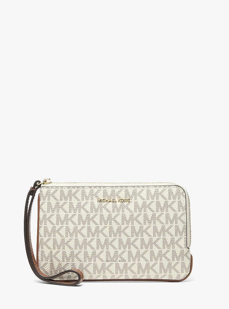 Jet Set Travel Small Signature Logo Wristlet Vanilla Vanilla