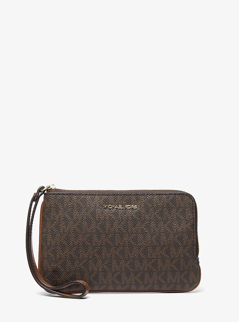 Jet Set Travel Small Signature Logo Wristlet Brown Brown