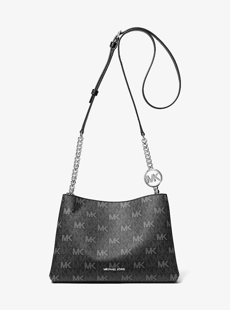 Christina Small Signature Logo Crossbody Bag Black Black