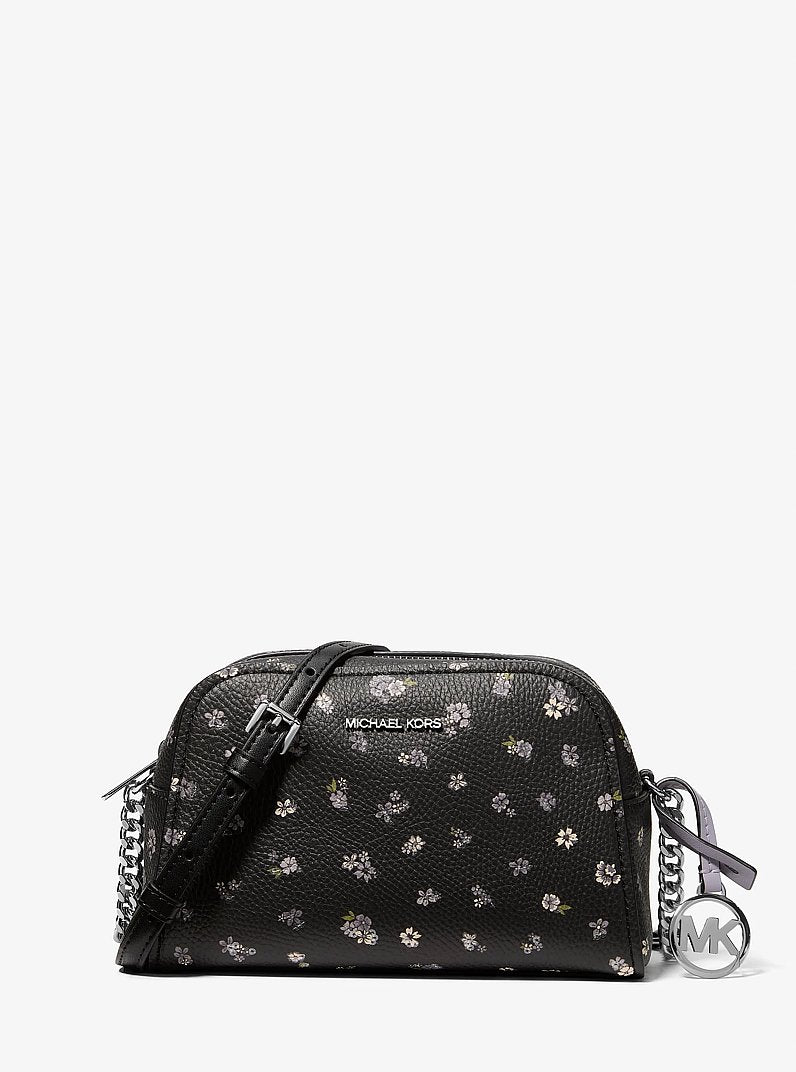 Ashton Extra-Small Floral Printed Camera Crossbody Bag Black Black