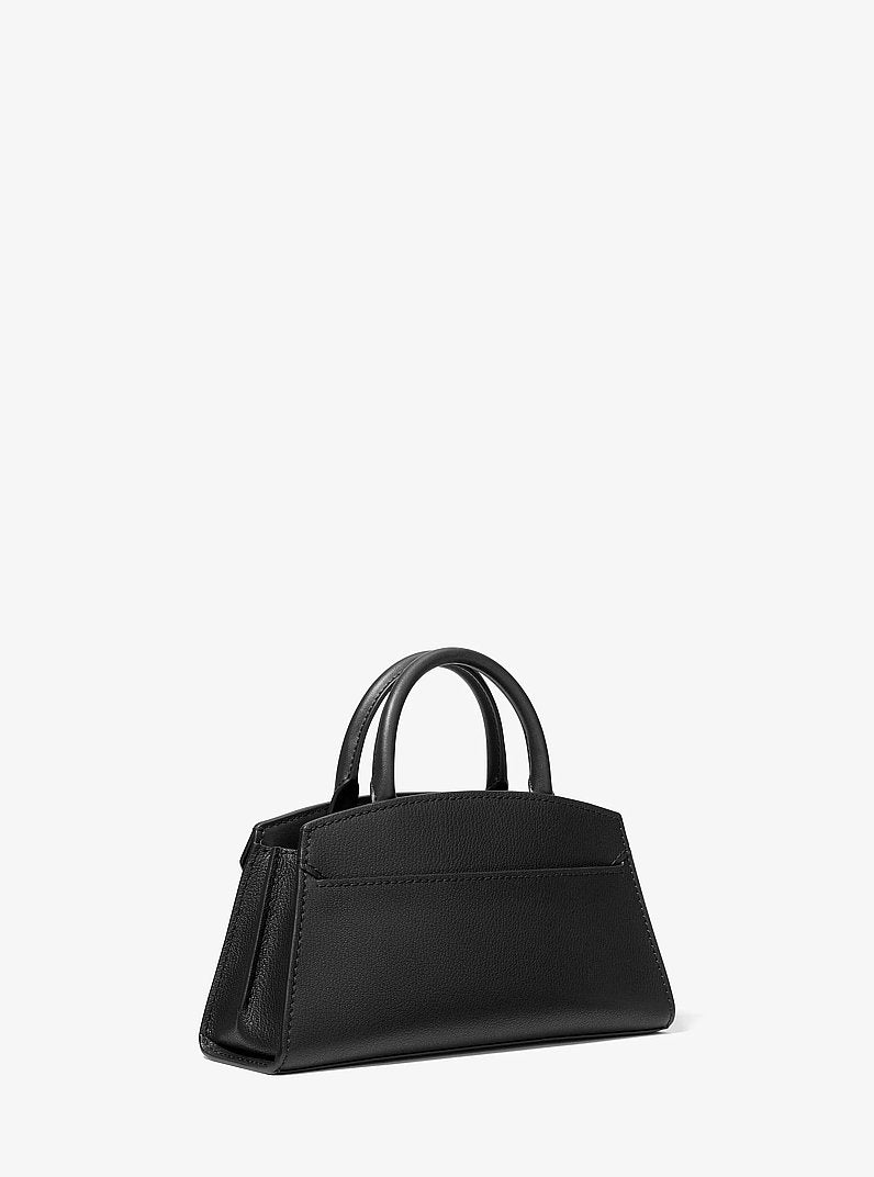 Greta Small Leather Satchel Black Black