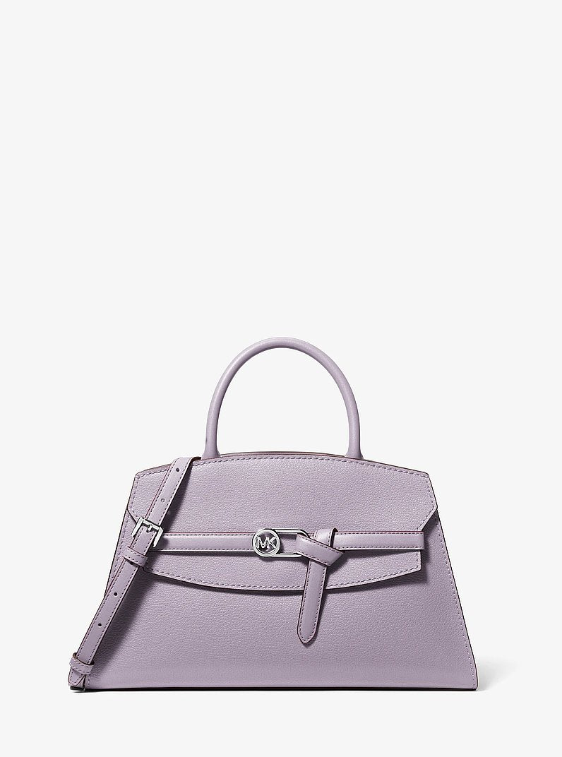 Greta Medium Leather Satchel Lilac Lilac