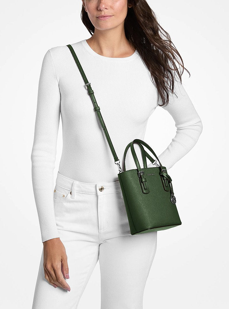 Voyager Extra-Small Leather Convertible Crossbody Bag Amazon Green Amazon Green