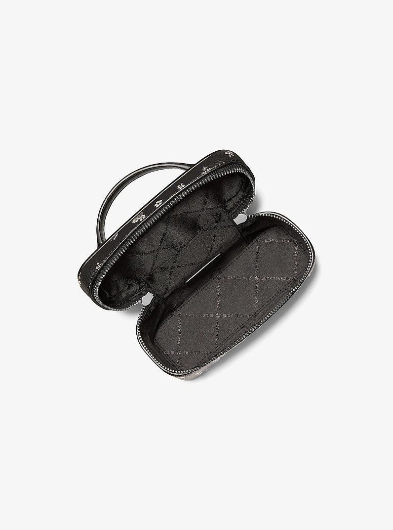 Vivi Small Floral Printed Vanity Crossbody Bag Black Black