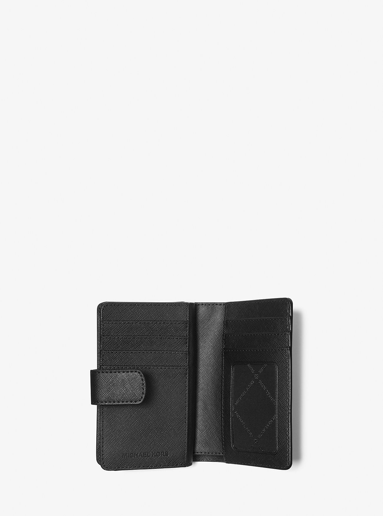 Medium Crossgrain Leather Wallet Black Black
