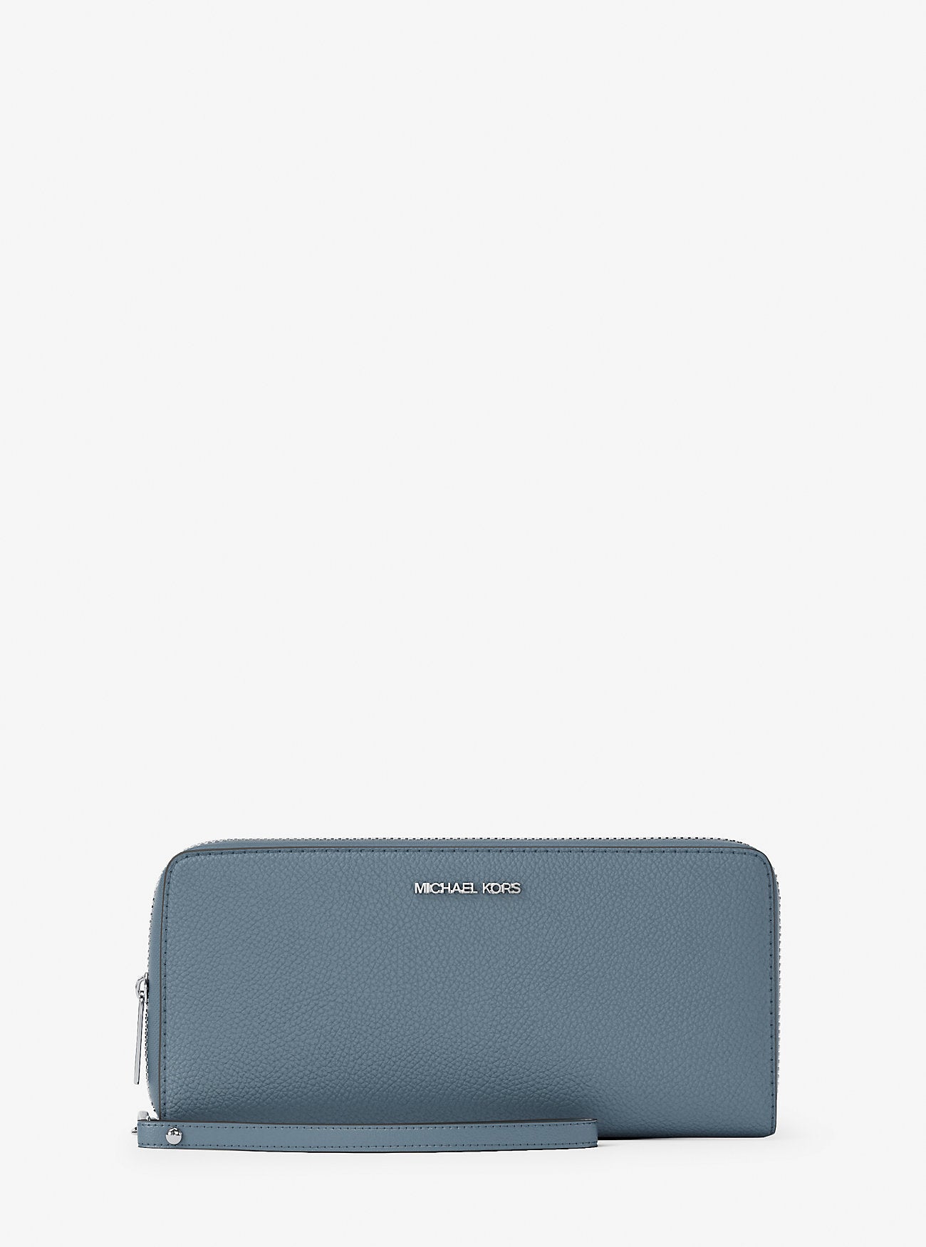 Large Pebbled Leather Continental Wallet Cornflower Cornflower