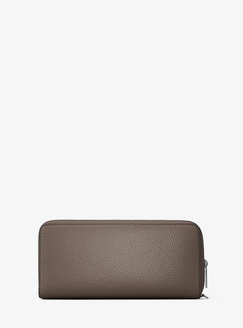 Large Pebbled Leather Continental Wallet Mushroom Mushroom