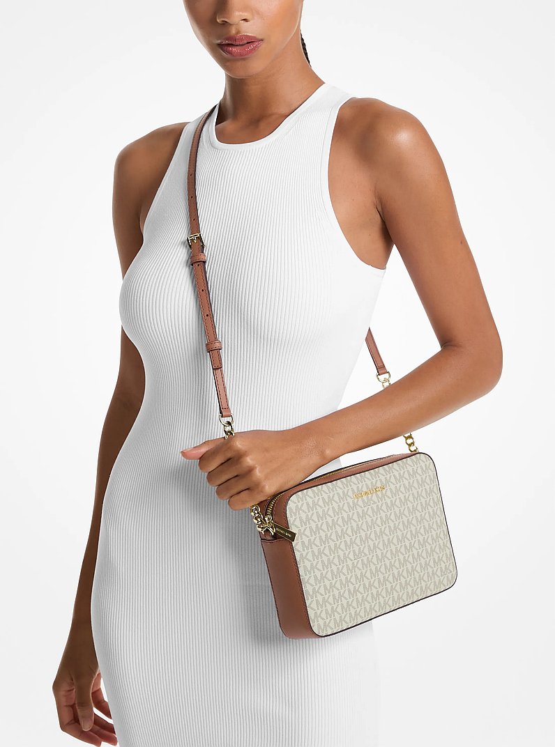 Jet Set Large Printed Logo Crossbody Bag Vanilla Vanilla