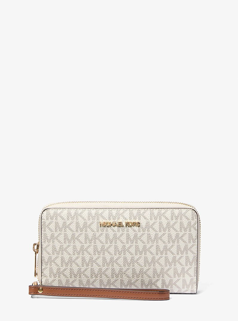 Jet Set Signature Logo Smartphone Wristlet Vanilla Vanilla