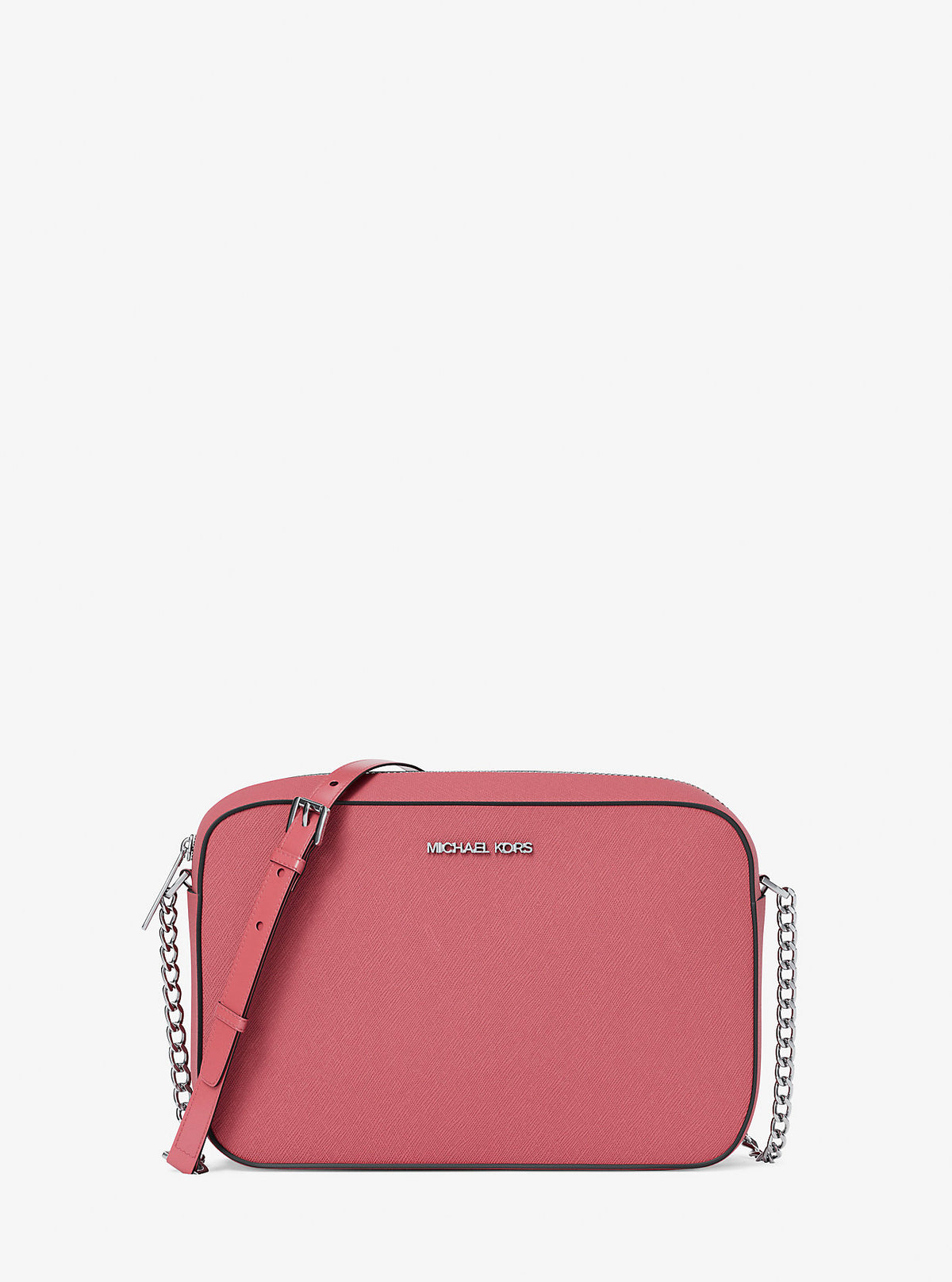 Jet Set Large Saffiano Leather Crossbody Bag Hibiscus Hibiscus