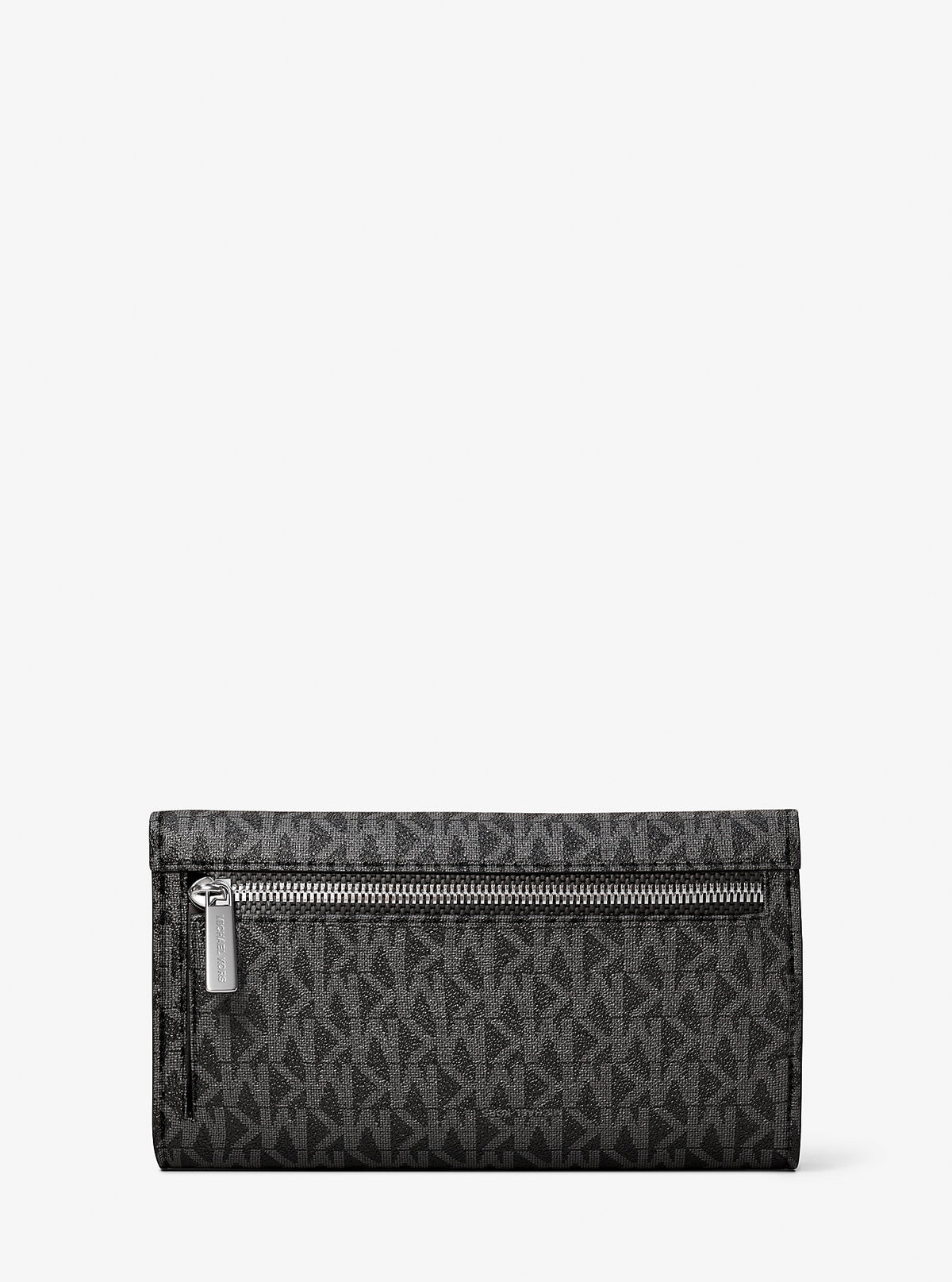 Jet Set Large Signature Logo Tri-Fold Wallet Black Black