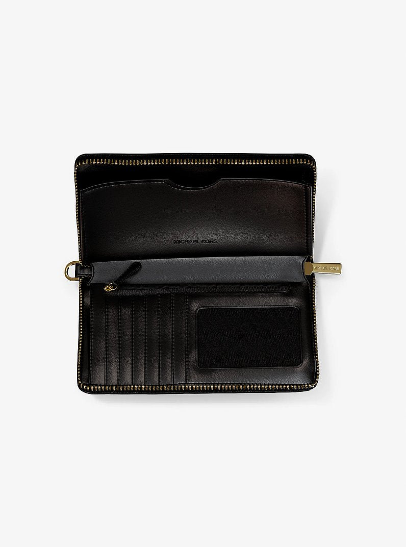 Jet Set Large Signature Logo Smartphone Wallet Black Black