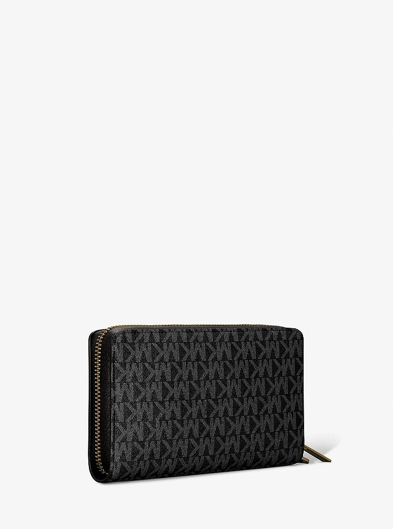 Jet Set Large Signature Logo Smartphone Wallet Black Black