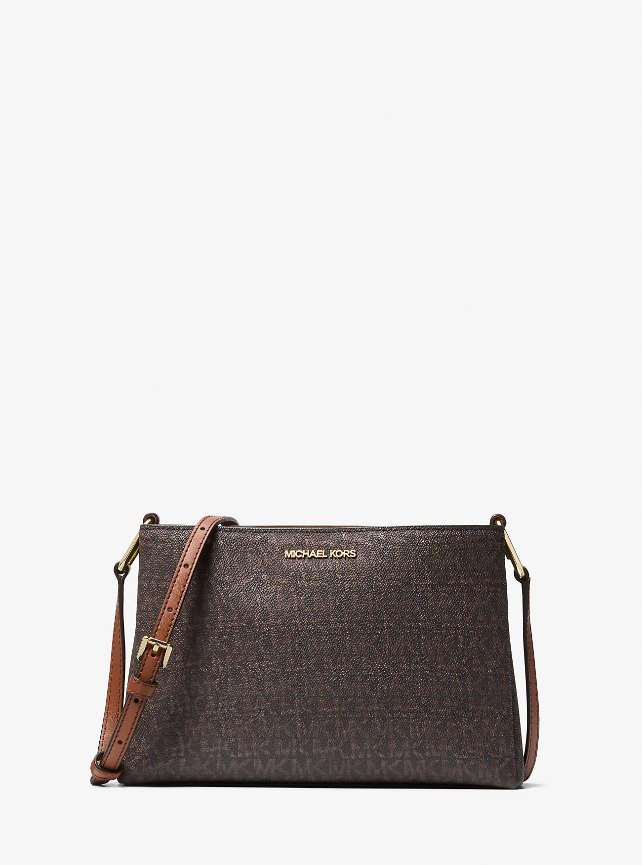 Trisha Medium Logo Crossbody Bag Brown Brown