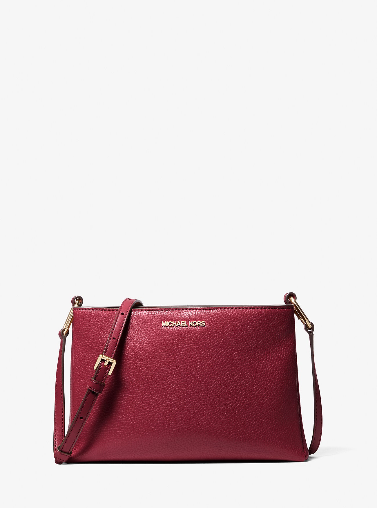 Trisha Medium Pebbled Leather Crossbody Bag Cherry Cherry