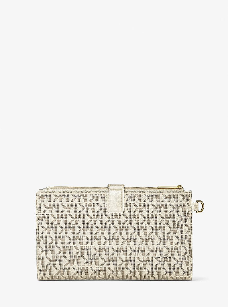 Jet Set Travel Large Signature Logo Wristlet Pale Gold Pale Gold