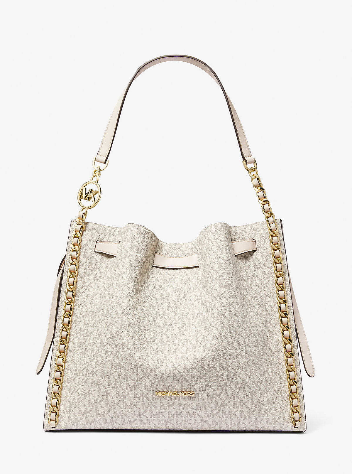 Mina Large Signature Logo Chain Shoulder Bag Lt Crm Multi Lt Crm Multi