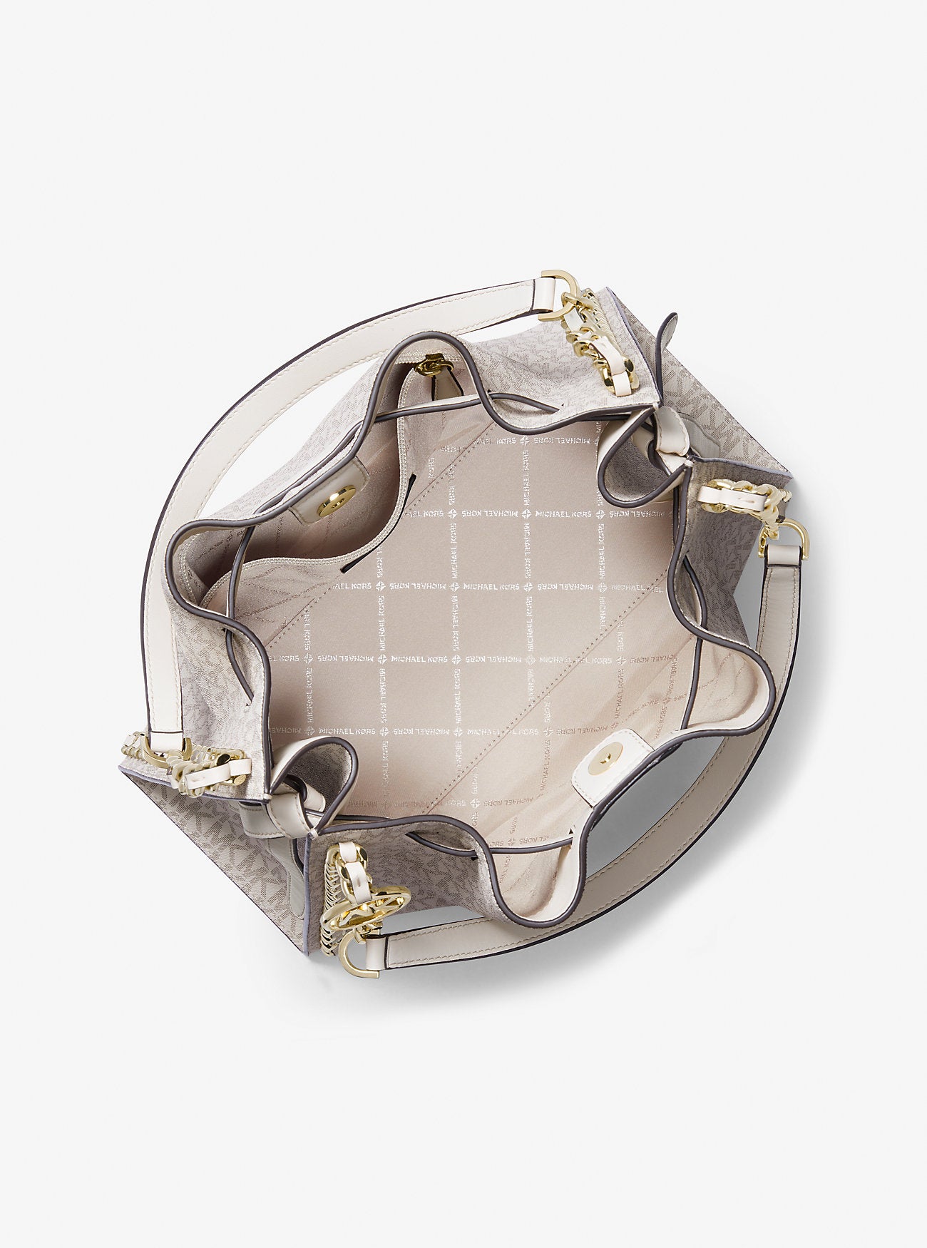 Mina Large Signature Logo Chain Shoulder Bag Lt Crm Multi Lt Crm Multi