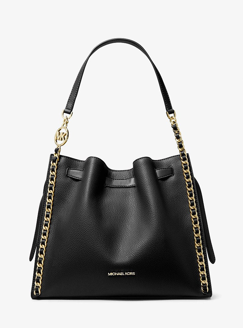Mina Large Chain Shoulder Bag Black Black