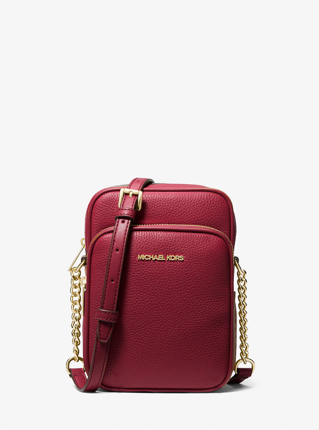 Jet Set Travel Medium Pebbled Leather Crossbody Bag Cherry Cherry
