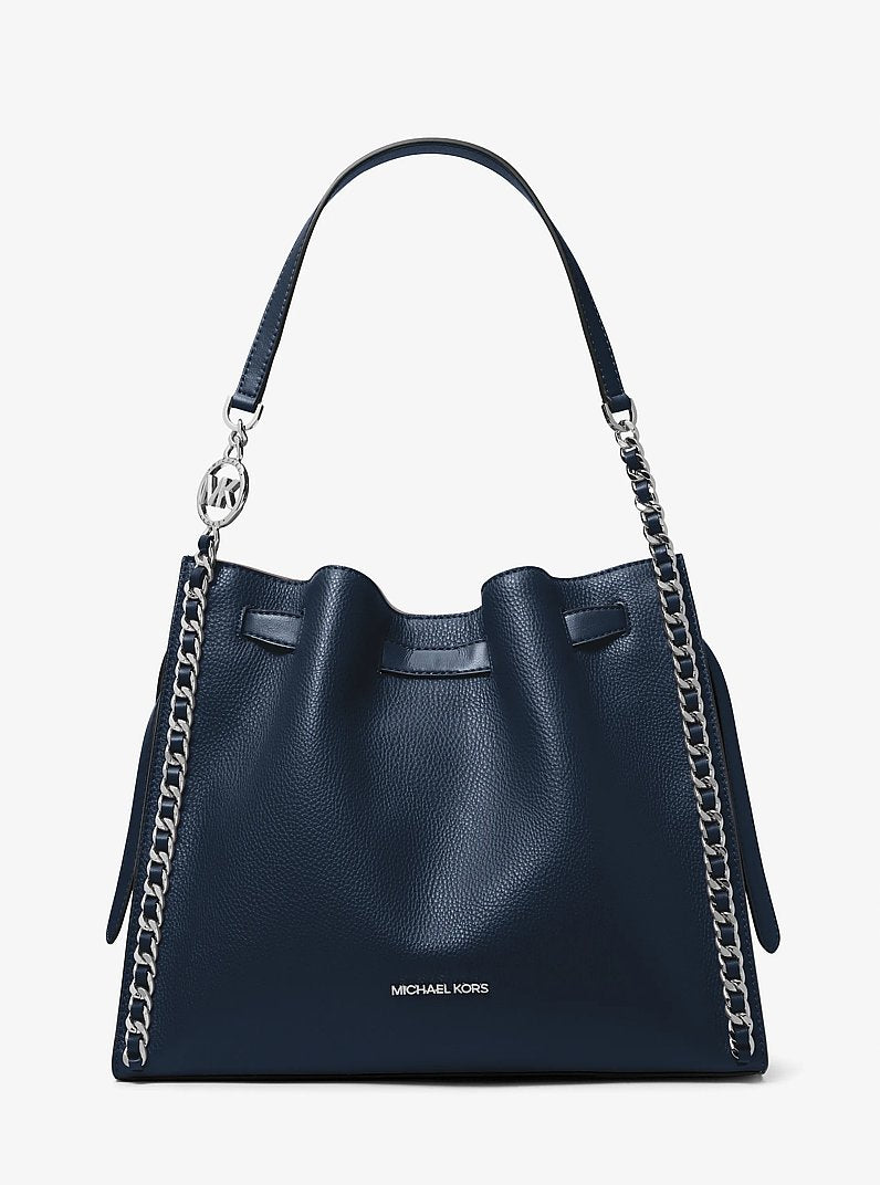 Mina Large Chain Shoulder Bag Navy Navy