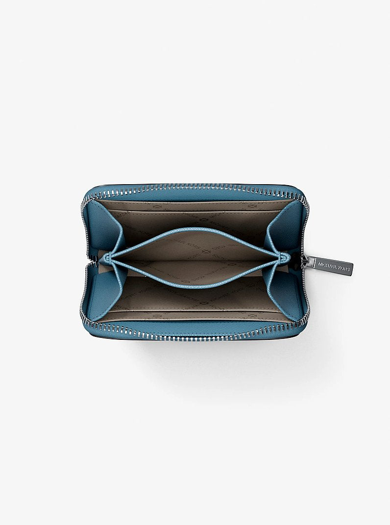 Jet Set Travel Medium Saffiano Leather Wallet Denim Denim