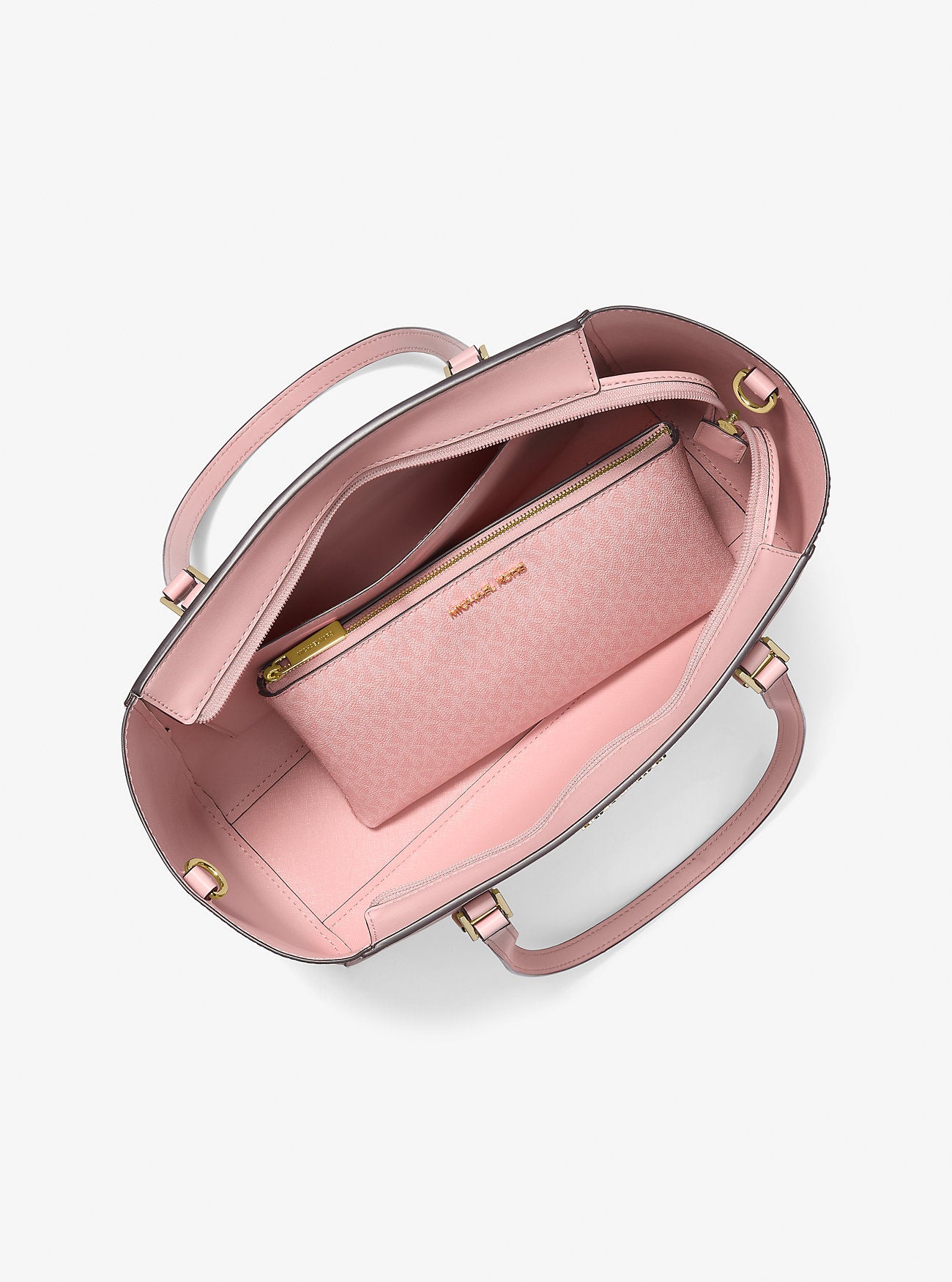 Charlotte Large Saffiano Leather 3-in-1 Tote Bag Powder Blush Powder Blush