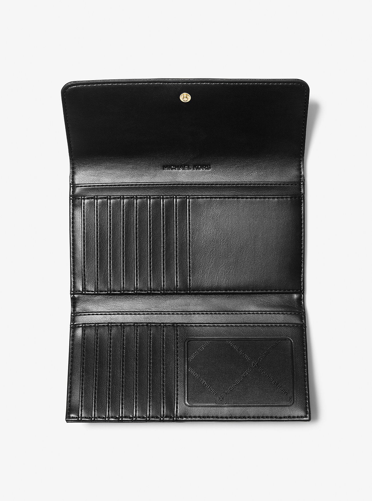 Jet Set Travel Large Quilted Tri-Fold Wallet Black Black