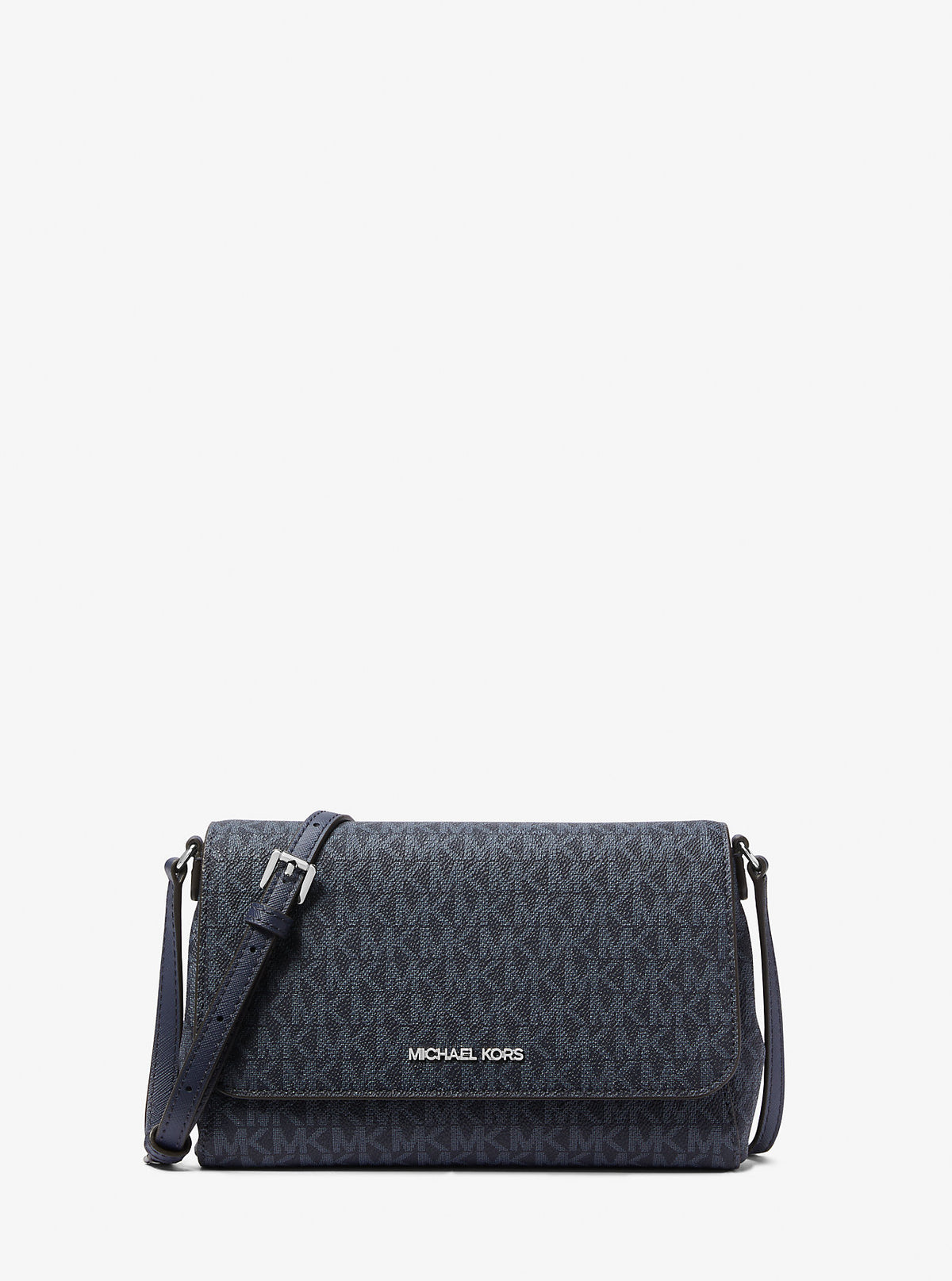 Medium Signature Logo Convertible Crossbody Bag Navy Navy