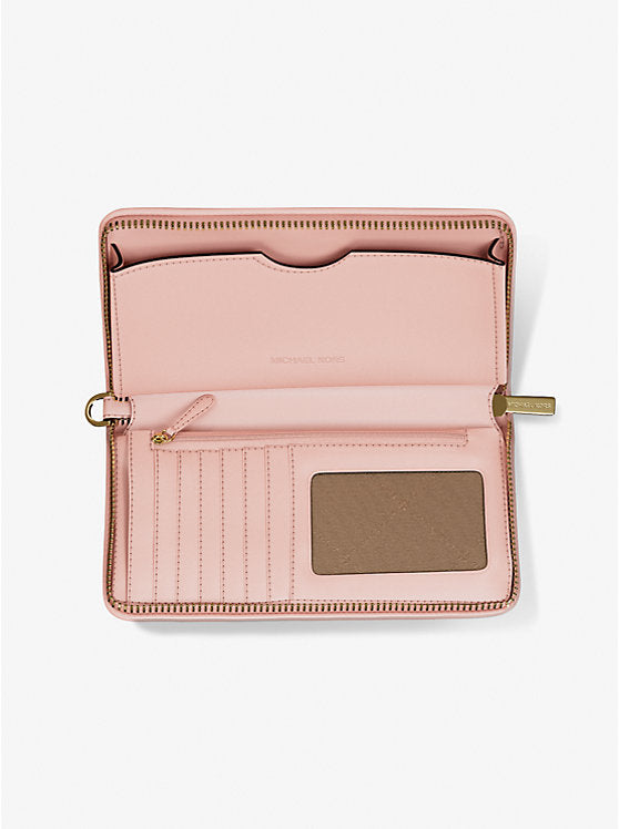 Jet Set Travel Large Striped Logo Jacquard Smartphone Wristlet Luggage