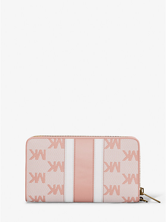 Jet Set Travel Large Striped Logo Jacquard Smartphone Wristlet Luggage