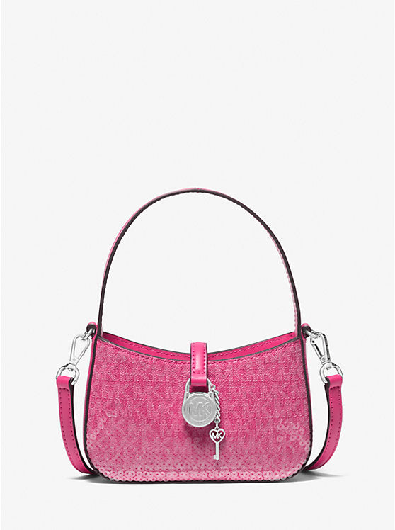 Micheal Kors Lyra Extra-Small Signature Logo Crossbody Bag Dragonfruit