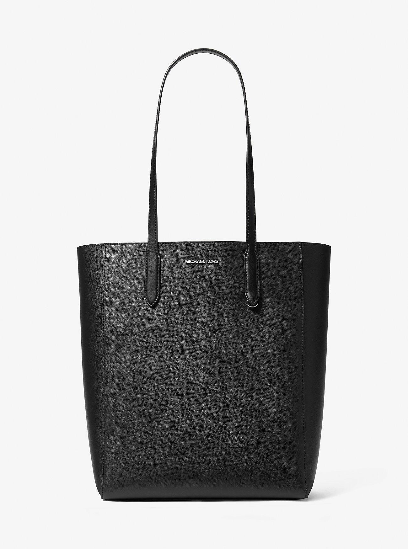 Vincent Large Saffiano Leather Tote Bag with Card Case Black Black