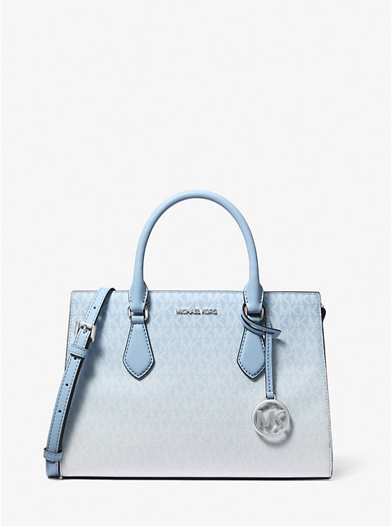 Micheal Kors Sheila Medium Ombr Signature Logo Satchel Light Sky
