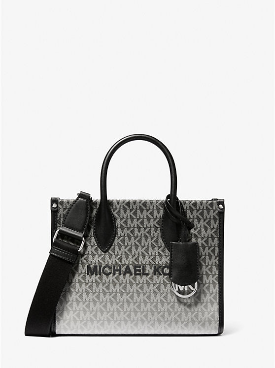 Micheal Kors Mirella Small Ombr Signature Logo Crossbody Bag Black