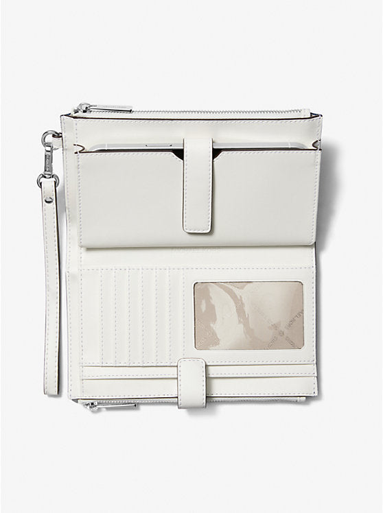 Jet Set Travel Large Embellished Denim Wristlet Denim