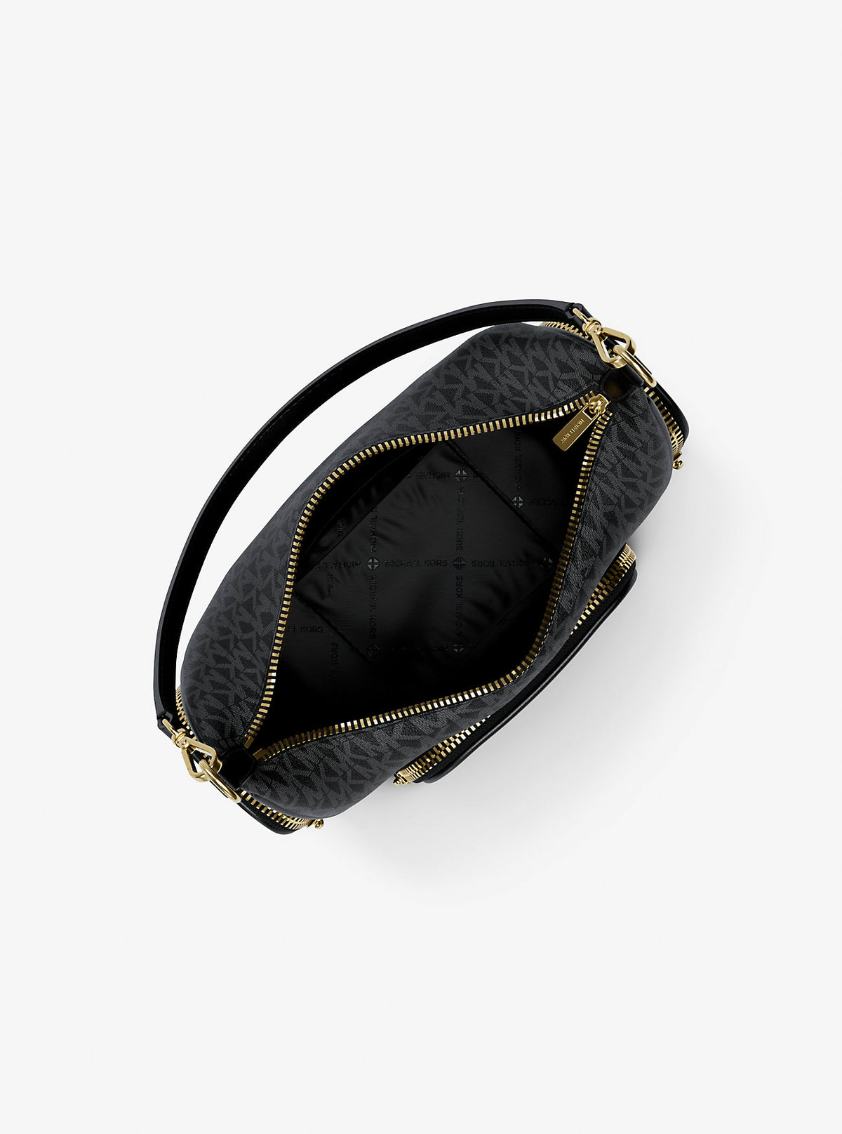 Merritt Small Signature Logo Convertible Shoulder Bag Black Black