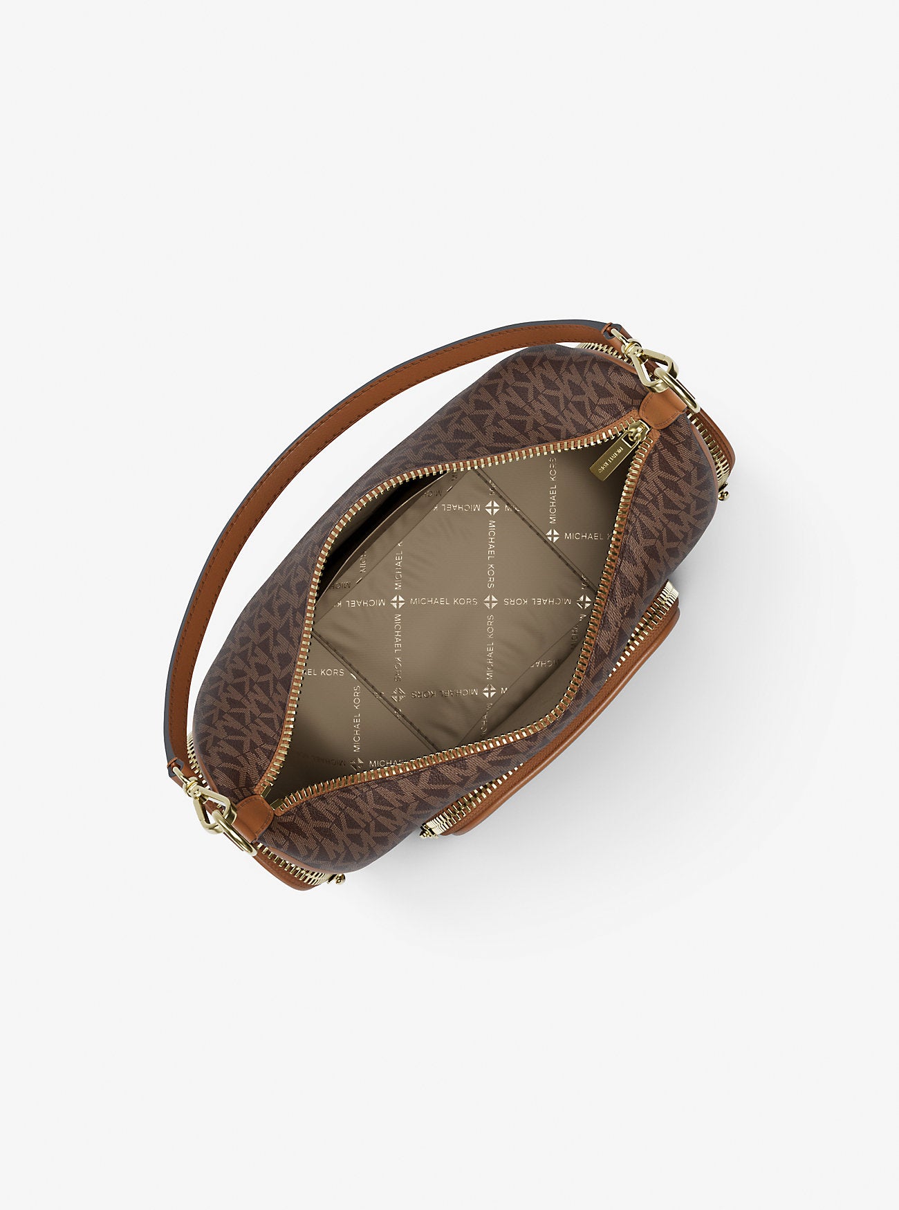 Merritt Small Signature Logo Convertible Shoulder Bag Brown Brown