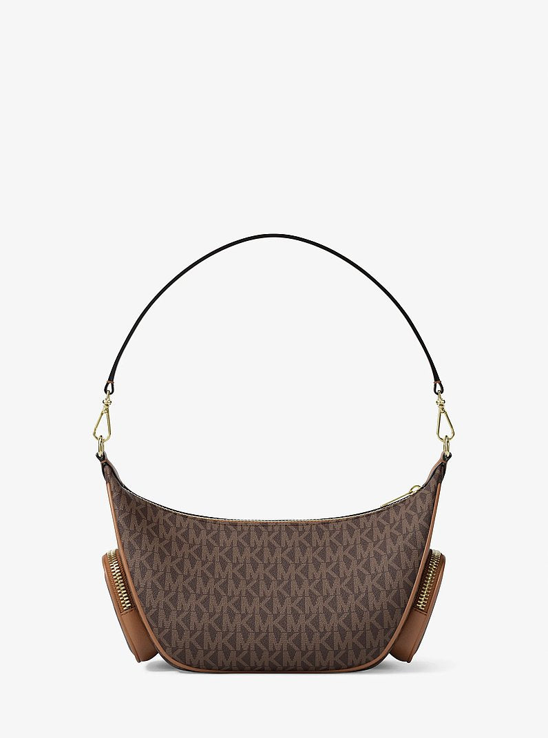 Merritt Small Signature Logo Convertible Shoulder Bag Brown Brown