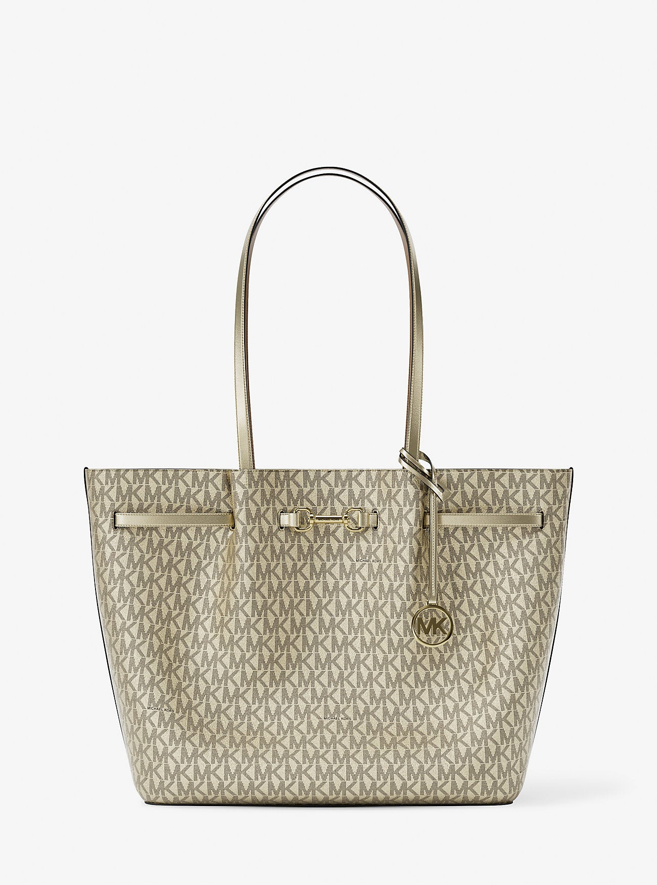 Carson Large Metallic Signature Logo Tote Bag Pale Gold Pale Gold