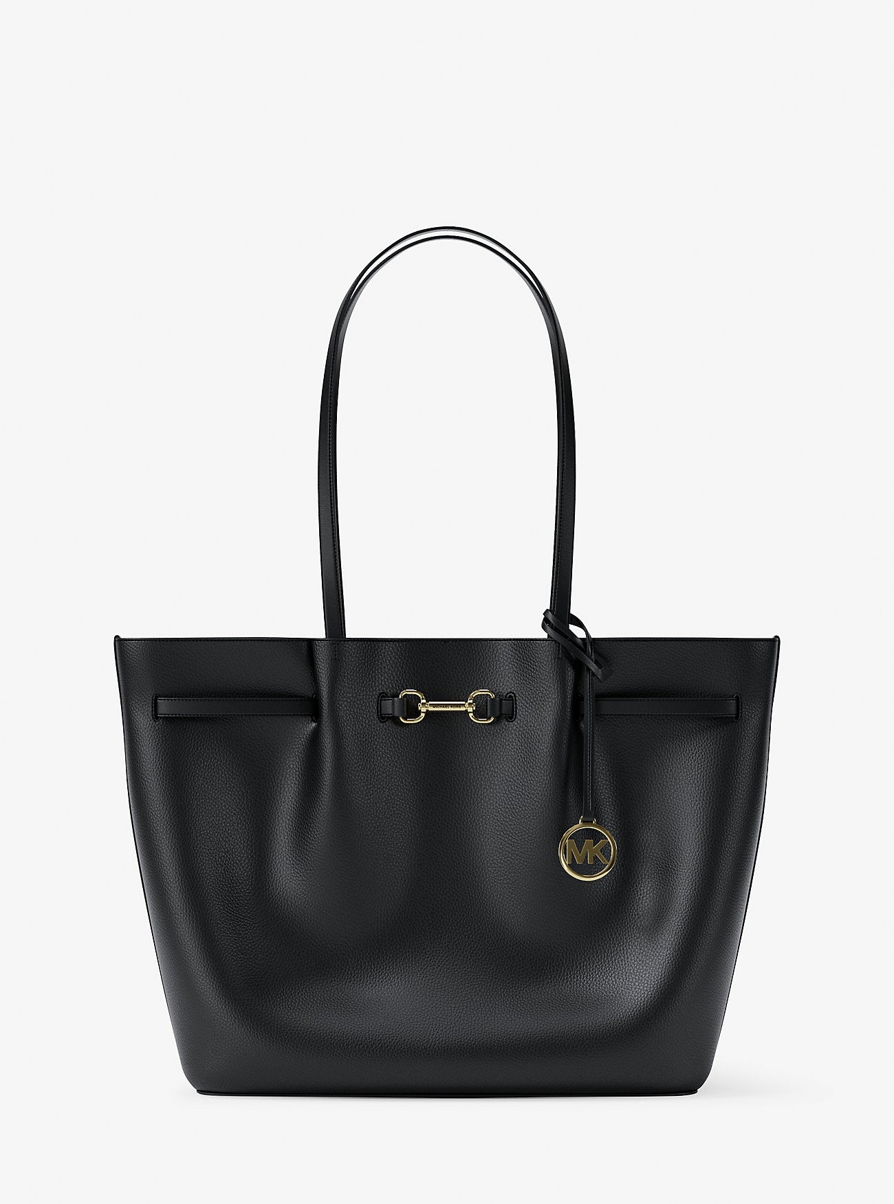 Carson Large Pebbled Leather Tote Bag Black Black