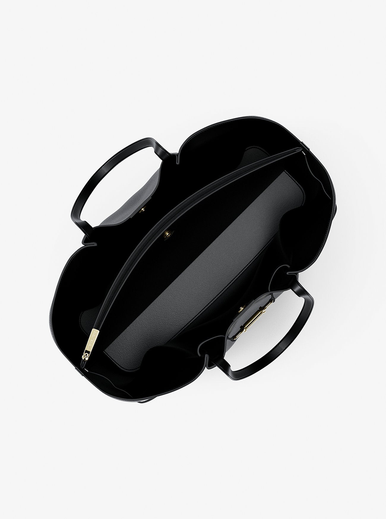 Carson Large Pebbled Leather Tote Bag Black Black