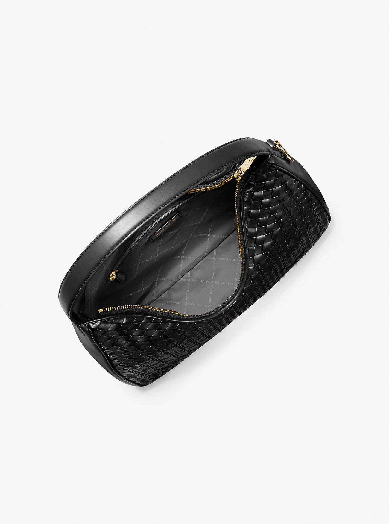 Nayla Medium Woven Shoulder Bag Black Black