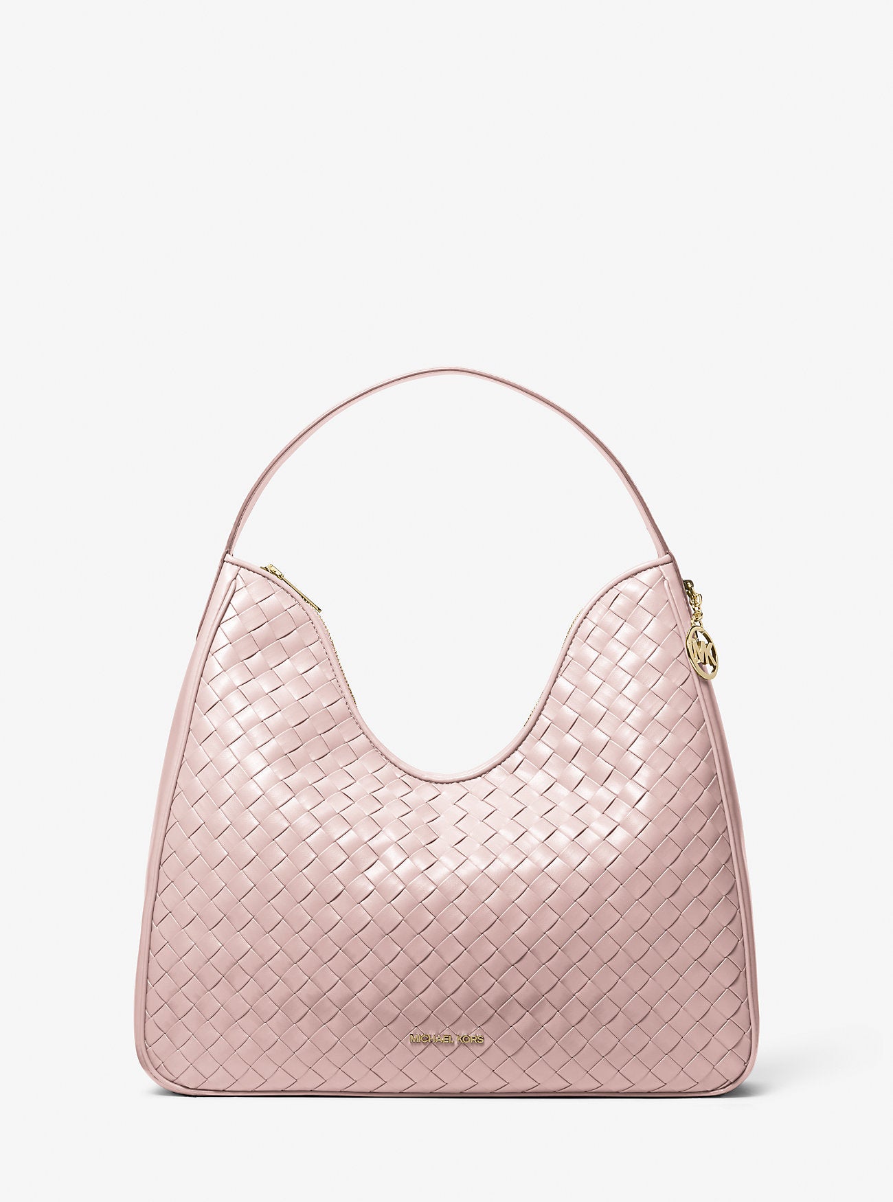 Nayla Medium Woven Shoulder Bag Powder Blush Powder Blush
