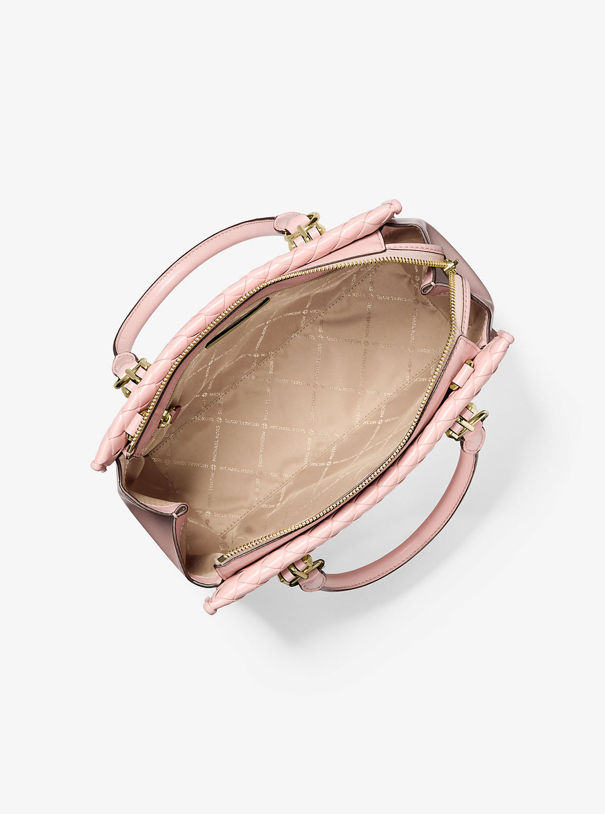 Marilyn Medium Woven Satchel Powder Blush Powder Blush