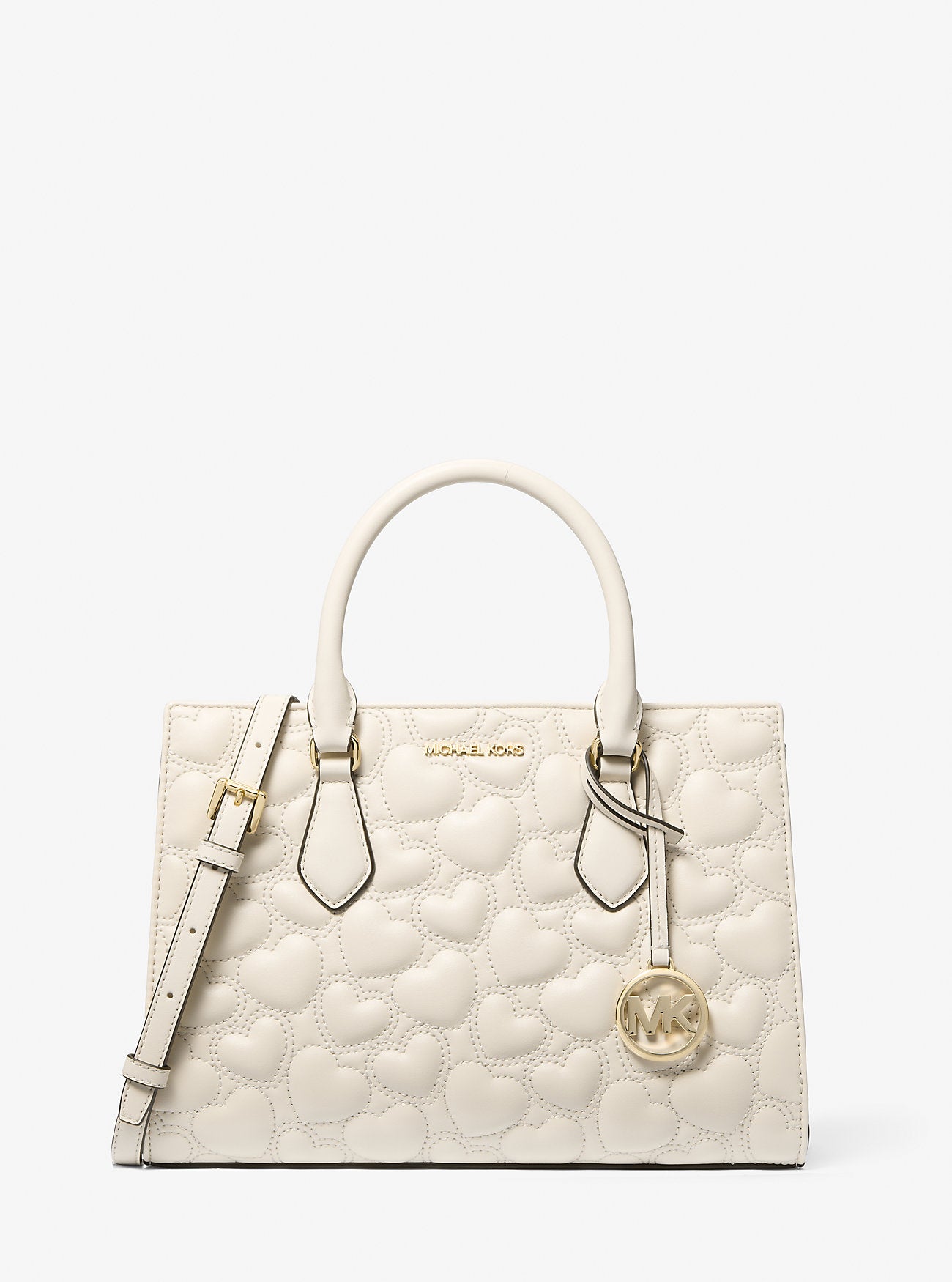 Sheila Medium Heart Embroidered Satchel Lt Cream Lt Cream