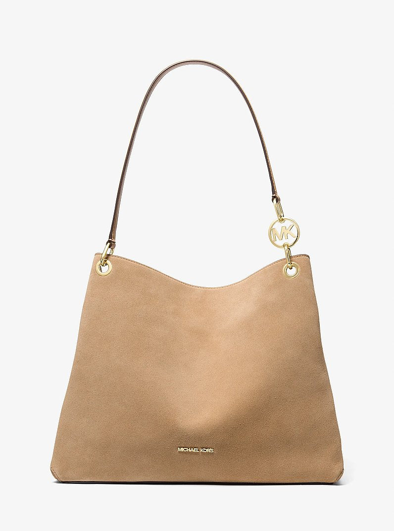 Christina Large Suede Shoulder Bag Camel Camel