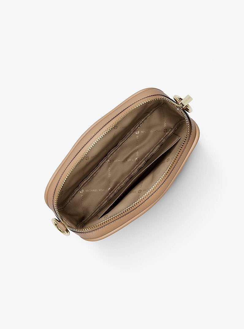 Jet Set Small Signature Logo Camera Crossbody Bag Camel Camel