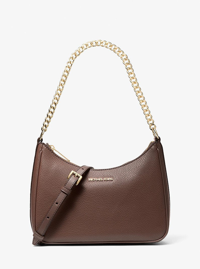 Jet Set Large Pebbled Leather Convertible Crossbody Bag Nutmeg Nutmeg
